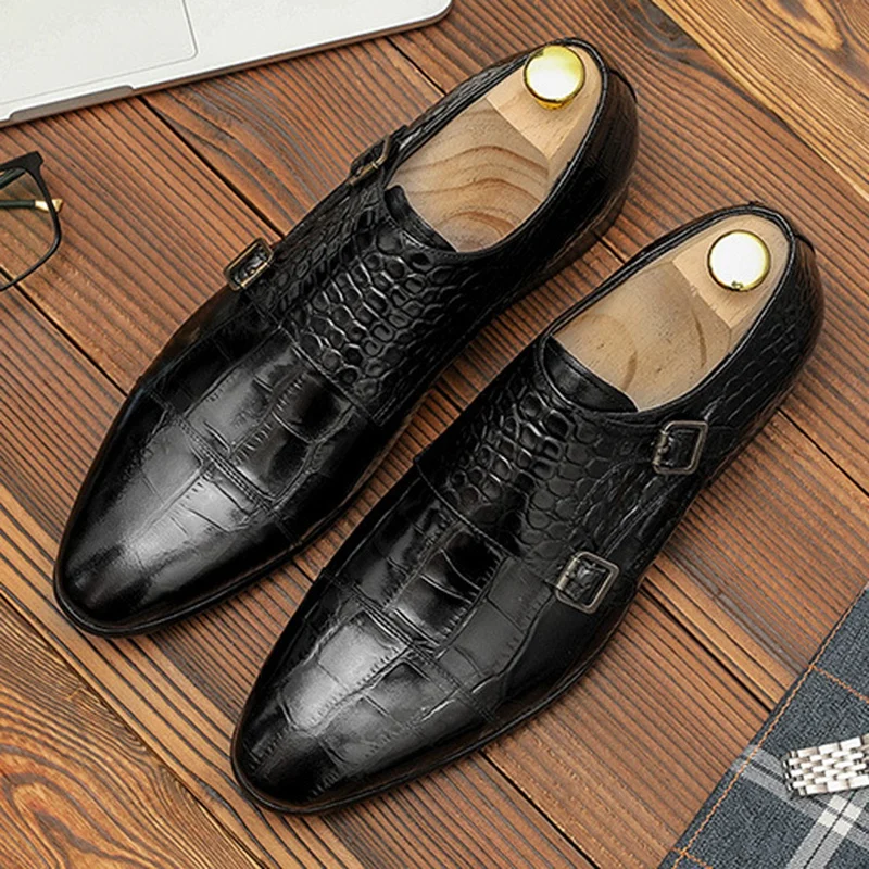 Новинка итальянская мужская официальная обувь с острым носком натуральная кожа