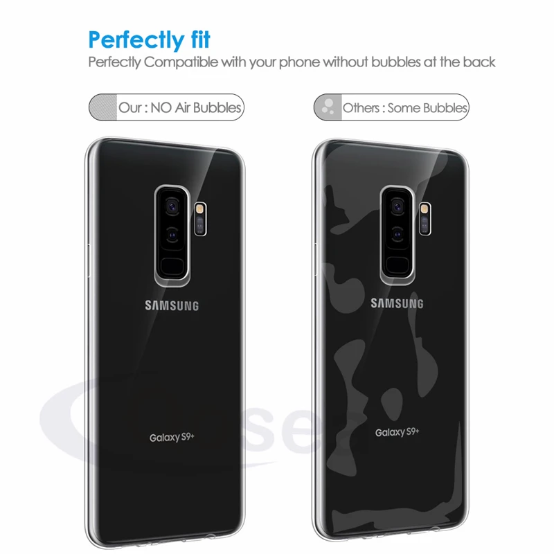 Qosea For Samsung Galaxy S9 Case Transparent Ultra-thin Slim Silicone Anti-knock Soft TPU Plus Protective Cover |
