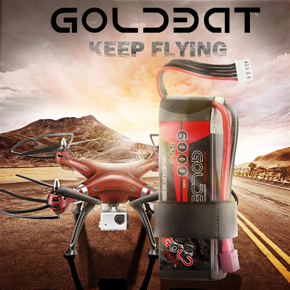 4 шт. аккумуляторная батарея GOLDBAT 6000 ма/ч lipo с разъемом 14 8 в для радиоуправляемого