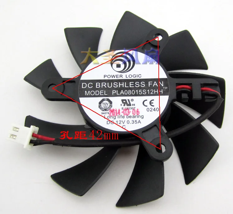 Оригинальный охлаждающий вентилятор для видеокарты EVGA GeForce GTX650 GTX650Ti GT740 пластина