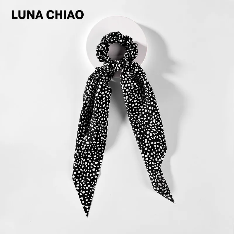 LUNA CHIAO, модные женские аксессуары для волос, тканевые банданы, резинки для волос, змеиный Леопардовый принт, шарф, конский хвост, держатель
