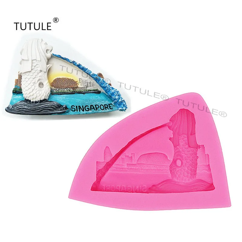 

Gadgets Merlion park silicone mold Cold Porcelain-Chocolate-Polymer Clay-Hard Candy-Resin-Ice-Candle Making-silicone mold