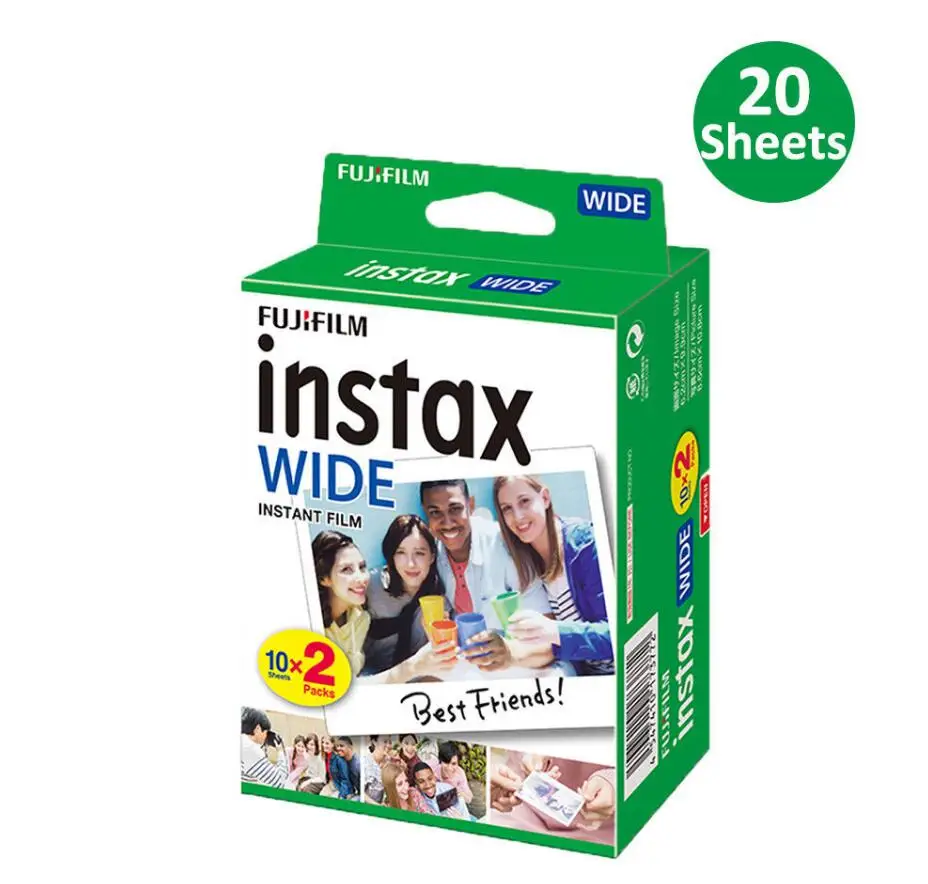 20 Sheet Фотобумага для фотоаппарата моментальной печати Fujifilm Instax WIDE 210 200 300 100 500AF 10/20/40/60/80/100 листов Instax WIDE films - Цвет: 20 Sheet