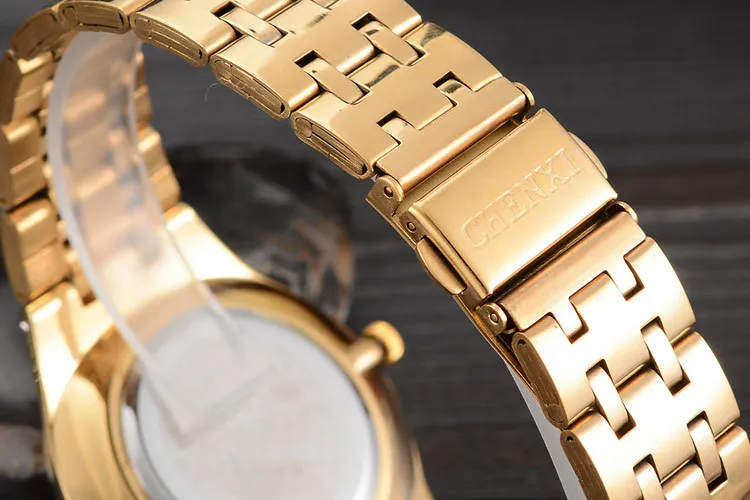 

Fashion luxury brand Men Casual Golden Watch Women Dress Quartz Stainless Steel WristWatch Men's Clock