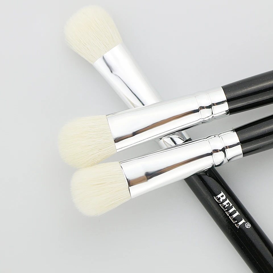 BEILI Black BE41 Smokey Shadow Большая кисть для растушевки макияжа натуральный белый козий