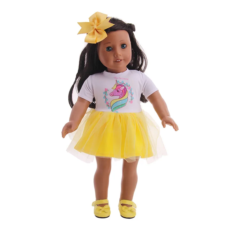 Стильное и красивое платье-единорог luckdoll для американской куклы 18 дюймов 43 см |