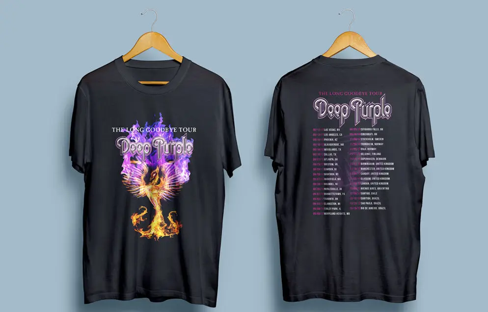 Модные летние paried футболки Короткие Печать Новый Deep Purple длинные Прощай Tour 2017 S-XXXL