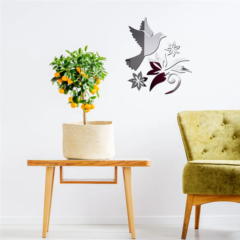 2019 Новый ветка на фон с птицей наклейки стену аксессуары для дома ТВ | Дом и сад