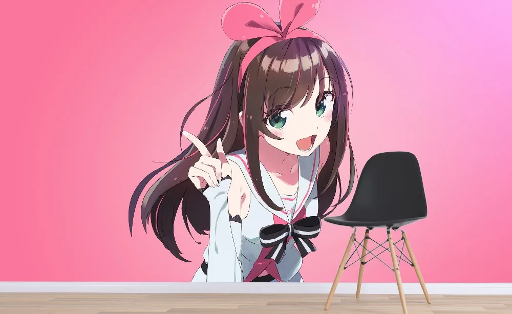 [Самоклеющиеся] 3D Kizuna Ai Pink Girl 3 Япония Аниме настенная бумага печать настенные