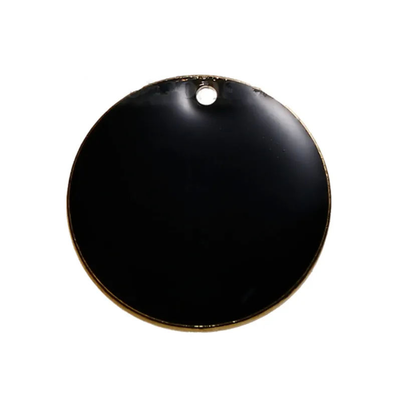 DoreenBeads модные медные эмалированные бриллиантовые Подвески Круглые непокрытые черные ювелирные изделия DIY