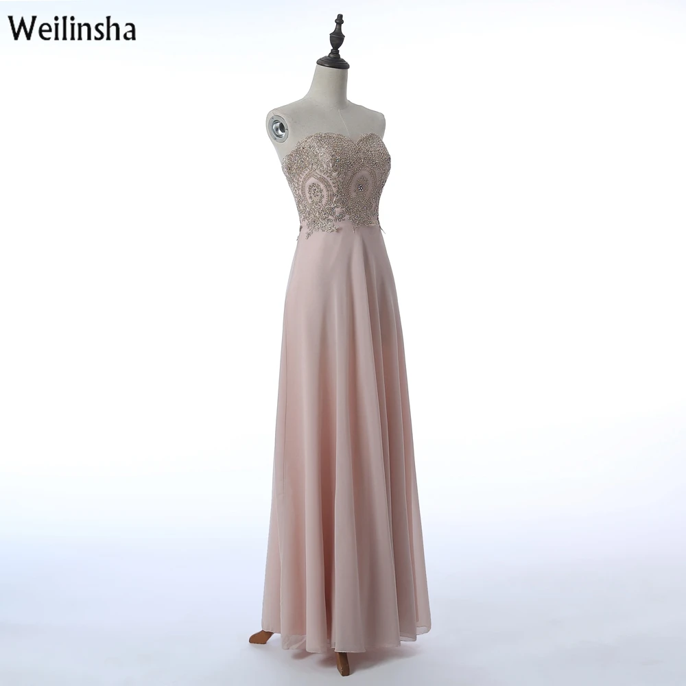 Weilinsha 2017 На Складе Длинные Вечерние Платья Прямо Длиной До Пола Милая Vestido де