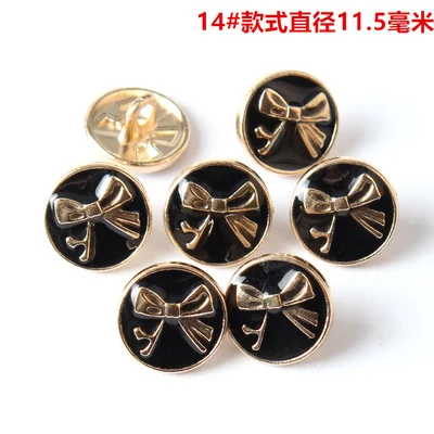 N 11.5mm 20Pcs/lot 11-12.5mm high-grade round button black gold white metal button men and women shirt clothes decorative buttons C086 - Цвет: N 11.5mm