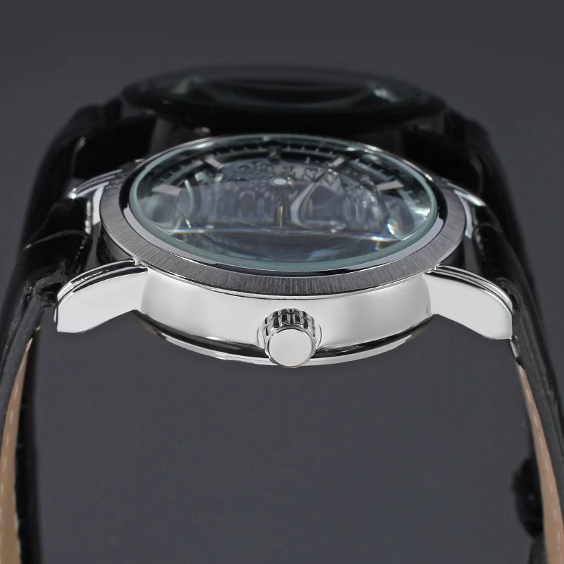 Мужские наручные часы скелетоны WRG8077M3S3 winner с кожаным ремешком|watch screw|watch diamondwatch