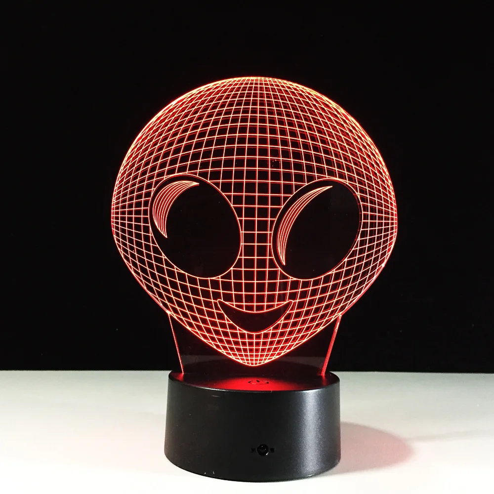 

Alien LED Table Lamp Unique Lovely 3D Movie Nightlight Colorful Illusion Atmosphere Lights Decor 7 Colors Home Party Gift Light