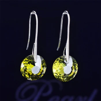 Серьги-кольца женские с австрийским кристаллом круглые ювелирные украшения