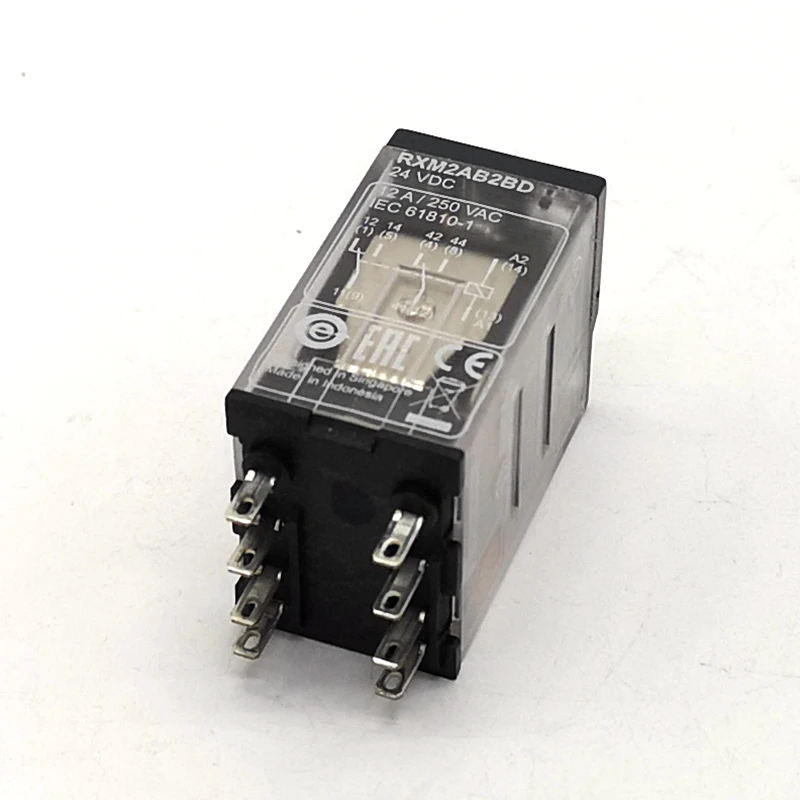 Миниатюрное вставное реле RXM2AB2BD 2C/O 24VDC 12A с светодиодный мини реле zelio