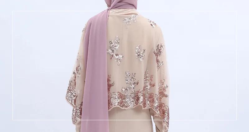 Роскошные мусульманские часы с пайетками abaya платье комплект из 2 предметов кардиган-кимоно длинные халаты Jubah Ближний Восток Eid Рамадан исламский