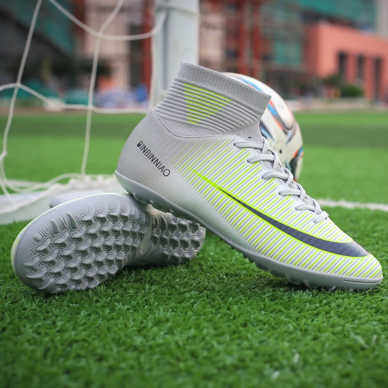 Online Sepak Bola Sepatu Bot Sepatu Semata Kaki Tinggi Atasan Sepak Bola Cleat Sepatu Duri Panjang & Pendek Paku Sepak Bola Pria Sepatu Sneakers Indoor Rumput Futsal