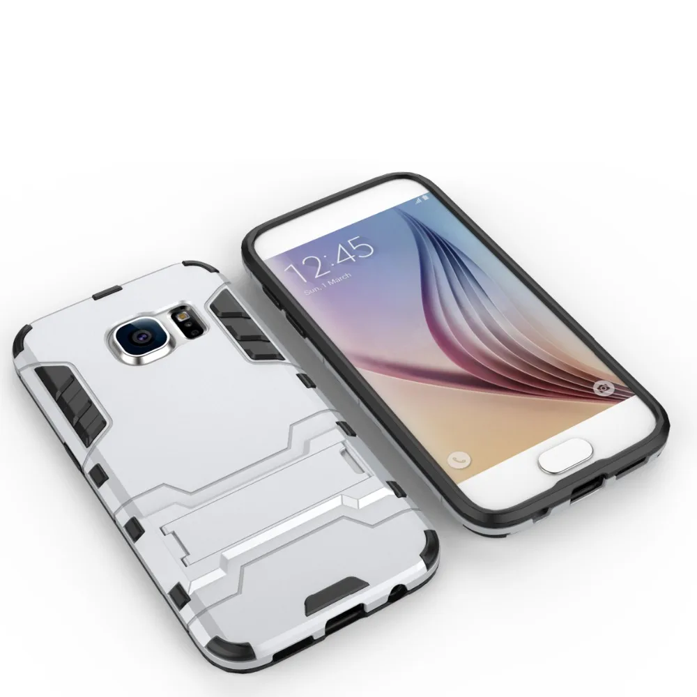 Heavy Duty Защита Чехол для samsung galaxy S6 S7 S6edge плюс S5 антидетонационных Kickstand Броня
