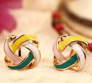 Серьги гвоздики ветряная мельница черно белые|non pierced earrings|earrings non piercingnon piercing |