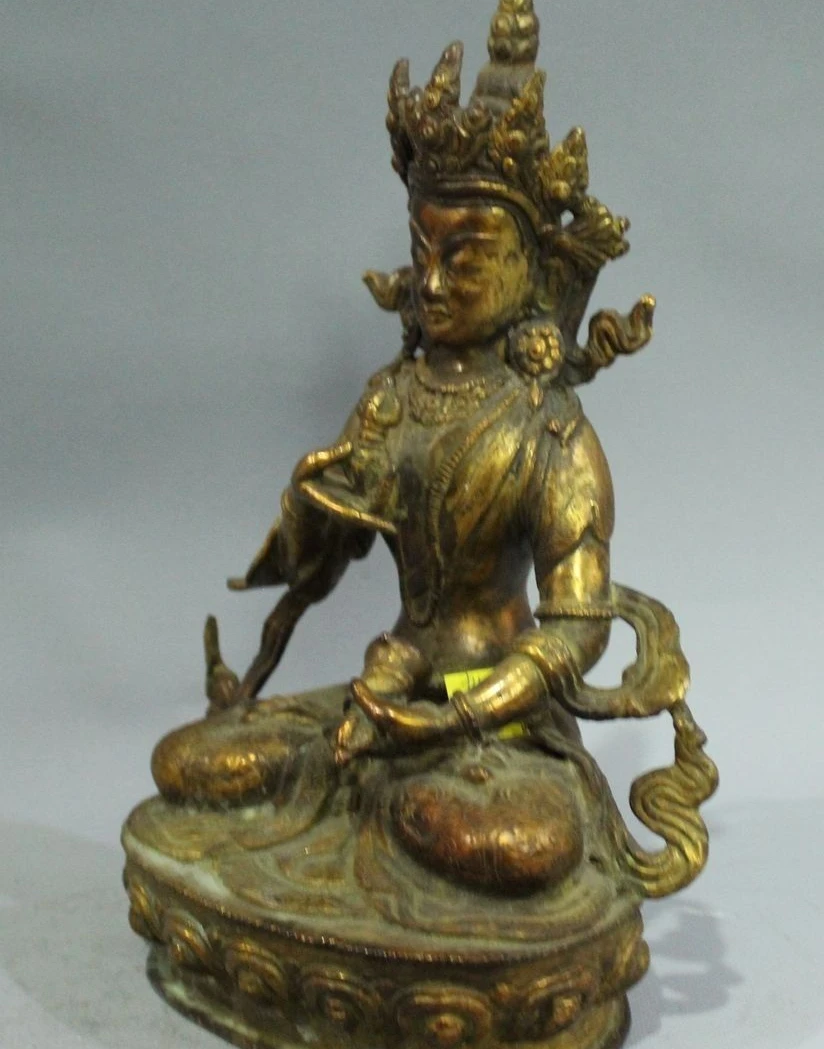 9&quot Tibet Temple Bronze Gold Buddhism Vajra Vajrasattva Vajradhara Buddha Seat | Дом и сад