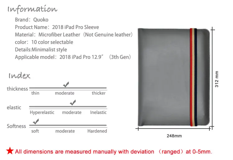 Можно положить 2 pad рукав чехол, микрофибра кожа планшет рукав чехол для iPad Pro 12,"(3rd Gen
