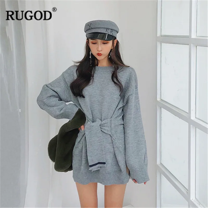 Женское винтажное платье RUGOD однотонное с о вырезом в Корейском стиле на