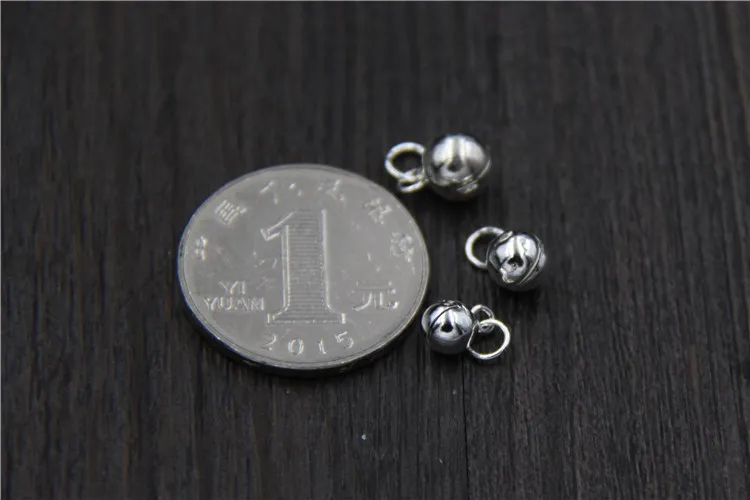 2pcs S925 sterling silver Color accessories jewelry DIY bead bells pendant 5mm6mm7mm bracelet pendant