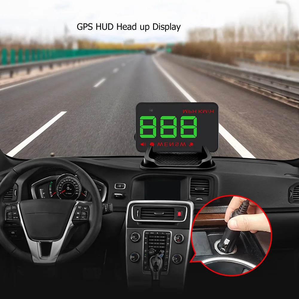 Автомобильный HUD Дисплей GPS скорость в реальном времени для универсального gps