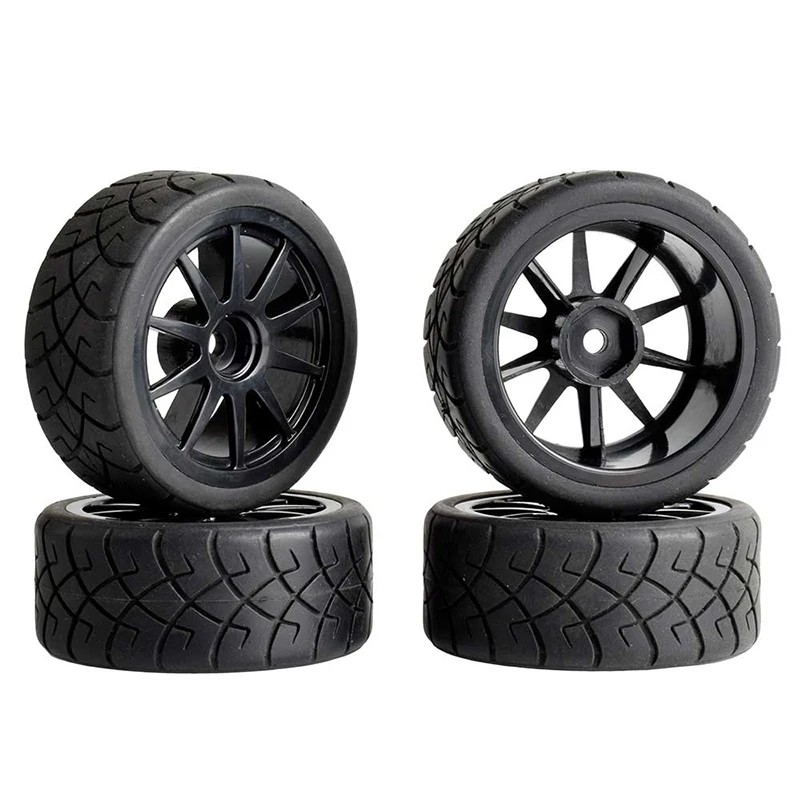 4 шт. 1:10 бензиновых автомобильных шин d65мм колеса шины с пластиковой Ступицей