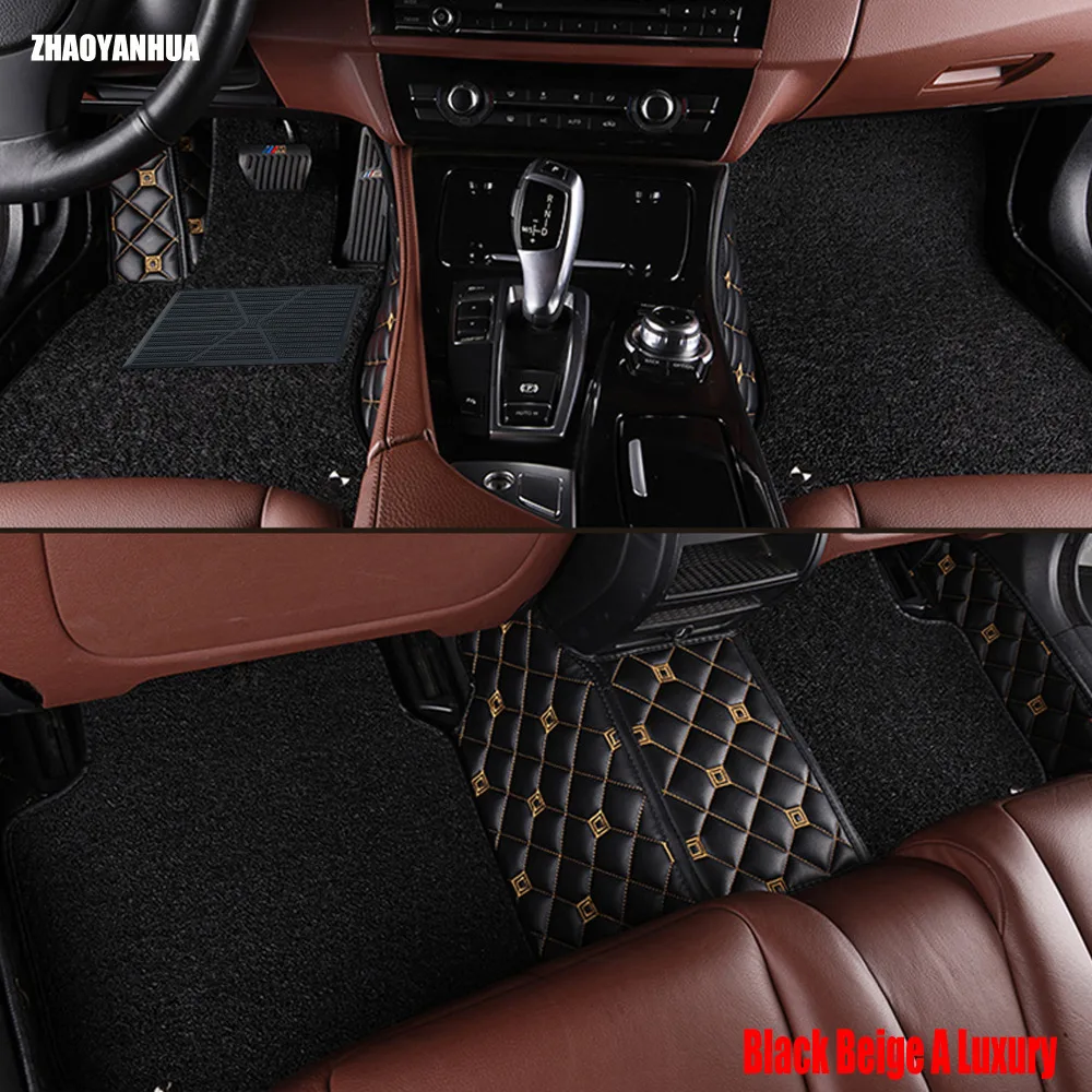 

ZHAOYANHUA car floor mats for Mercedes Benz A B180 C200 E260 CL CLA G GLK300 leather Anti-slip car-styling carpet liner