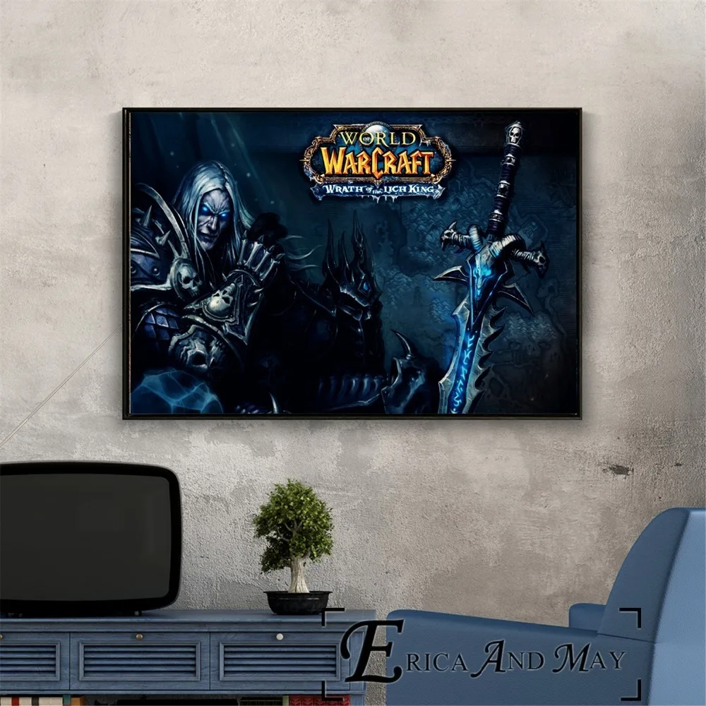 Lich King WOW игра художественные работы винтажные плакаты и принты настенные