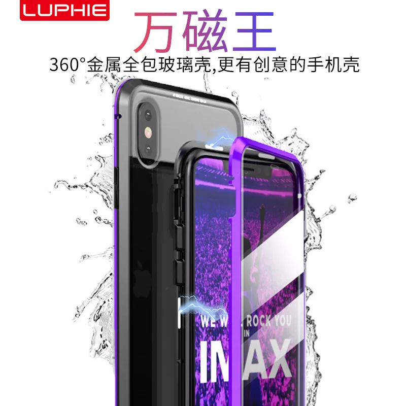 Полностью металлический магнитный чехол на 360 градусов для iPhone X XS Max XR 8 7 Plus