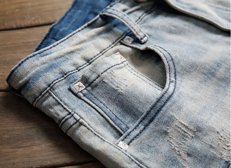 

Straight cheap jeans men biker jeans men trousers Embroidered squid retro denim pants masculino motorcycle fashion designer