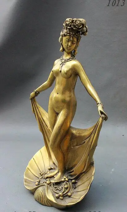 Китай латунь Обнаженная эротическая женщина провокационная поза Белль в