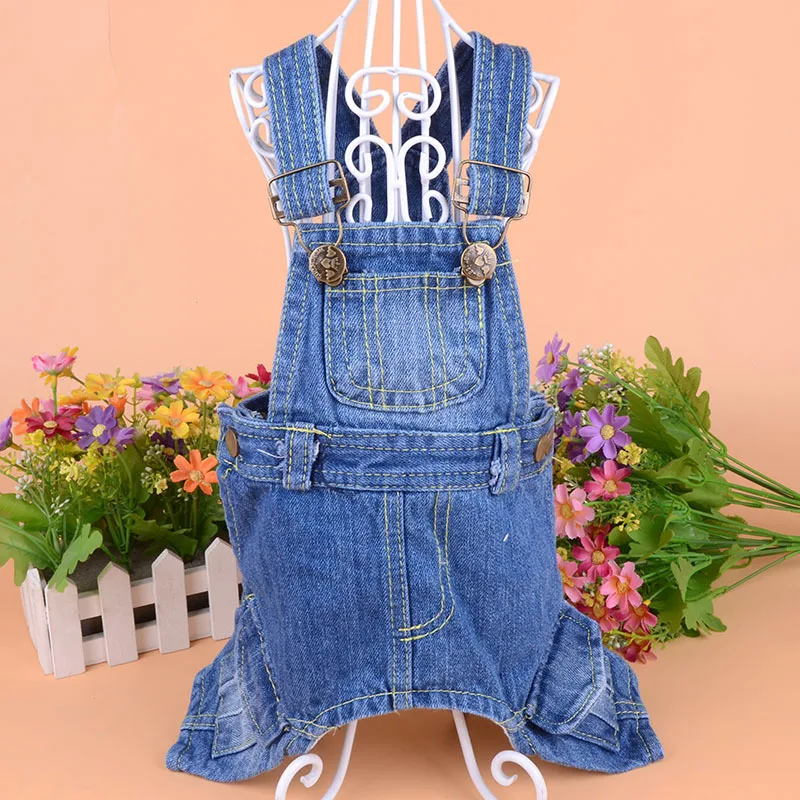 Новый стиль собака одежда Ретро Denim Комбинезоны для женщин и малышек