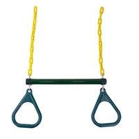 iron kids carabiner locking rings chain trapeze swing bar outdoor playing set gym swing games