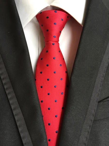 8cm Men formal occasion tie red with navy blue spots necktie for party | Аксессуары для одежды