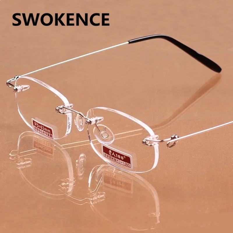 

SWOKENCE Exquisite Rimless Reading Glasses Women Brand Minimalist Elegant Presbyopic Eyewear Female Hyperopia Spectacles G448