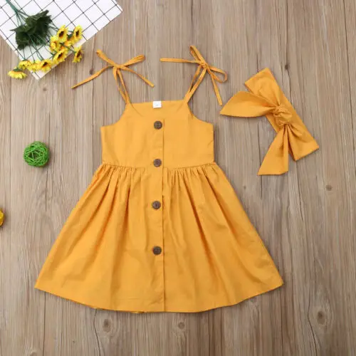 Toddler Girls Summer Vestidos Tutu Dress Headband 2Pcs Sunsuit Set Kid Baby Girl Princess Wedding Party Pageant Dresses Sundress |