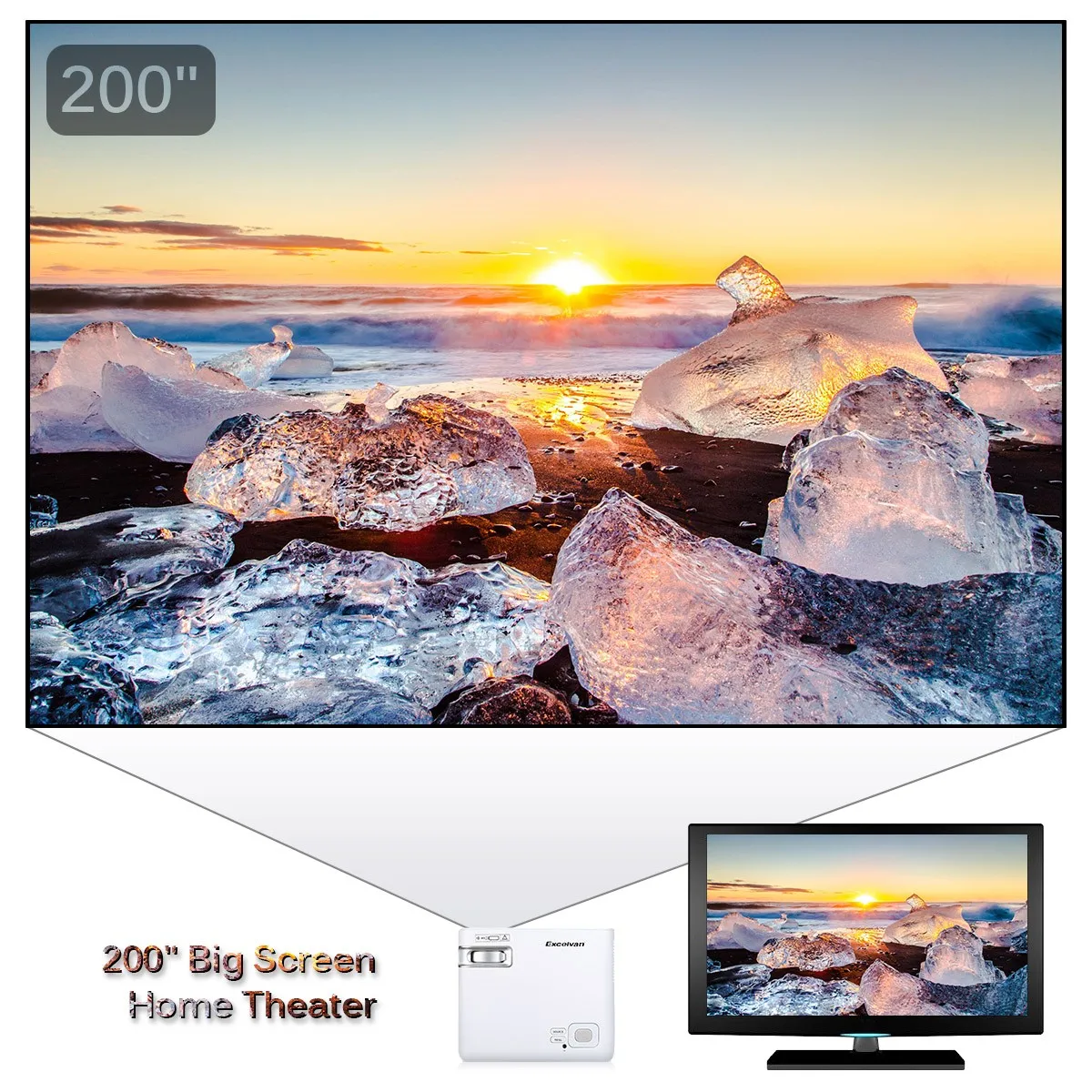 Excelvan BL23 домашний проектор 2600 люмен портативный мини светодиодный Full HD проектор 800*480 разрешение поддержка 1080P 3D домашний кинотеатр