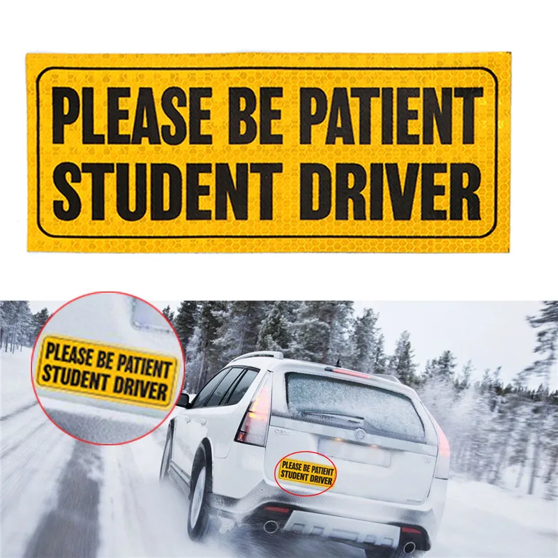 

Removable Magnetic Please Be Patient Student Driver Car Vehicle Safety Bumper Reflective Magnet Signs //