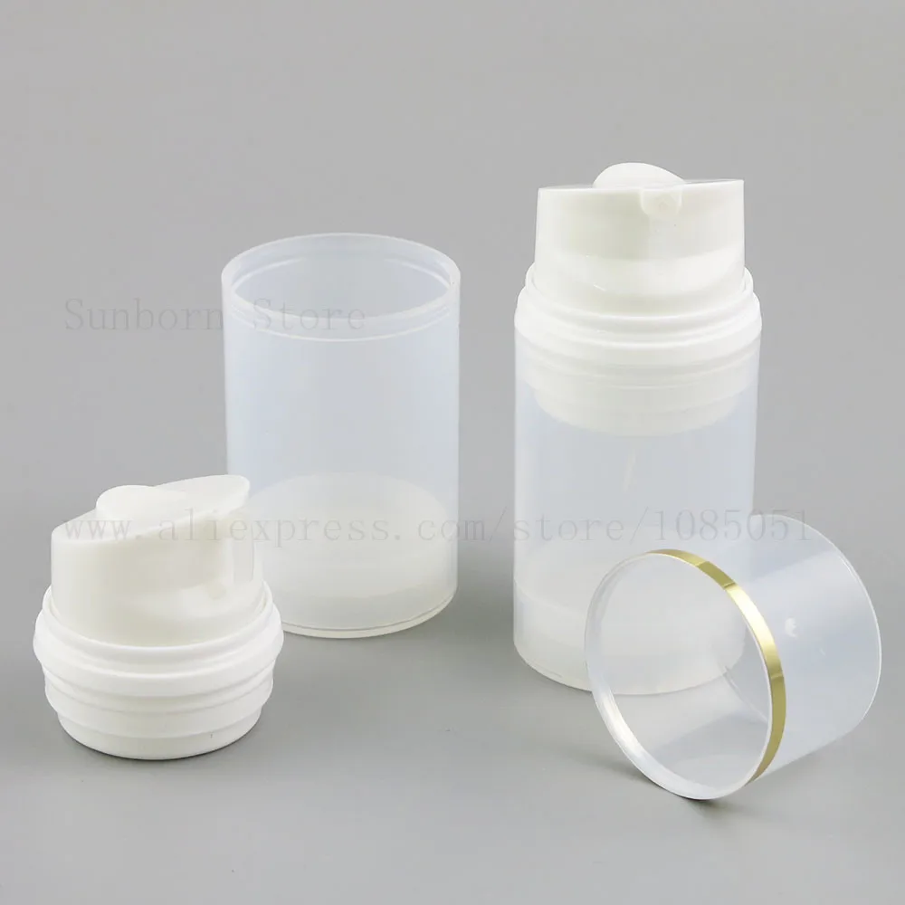 12pcs 50ml Clear Airless Pump Lotion Bottle Plastic Container Cosmetic Packaging with clear cap | Красота и здоровье
