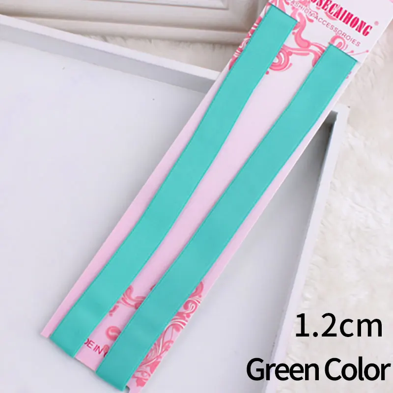 1.2cm Green Color 1,2 см Разноцветные сексуальные ремни для бюстгальтера, сексуальные крючки, нижнее белье, аксессуары, эластичные скользящие плечевые ремни, регулируемые женские 1,5 см - Цвет: 1.2cm Green Color