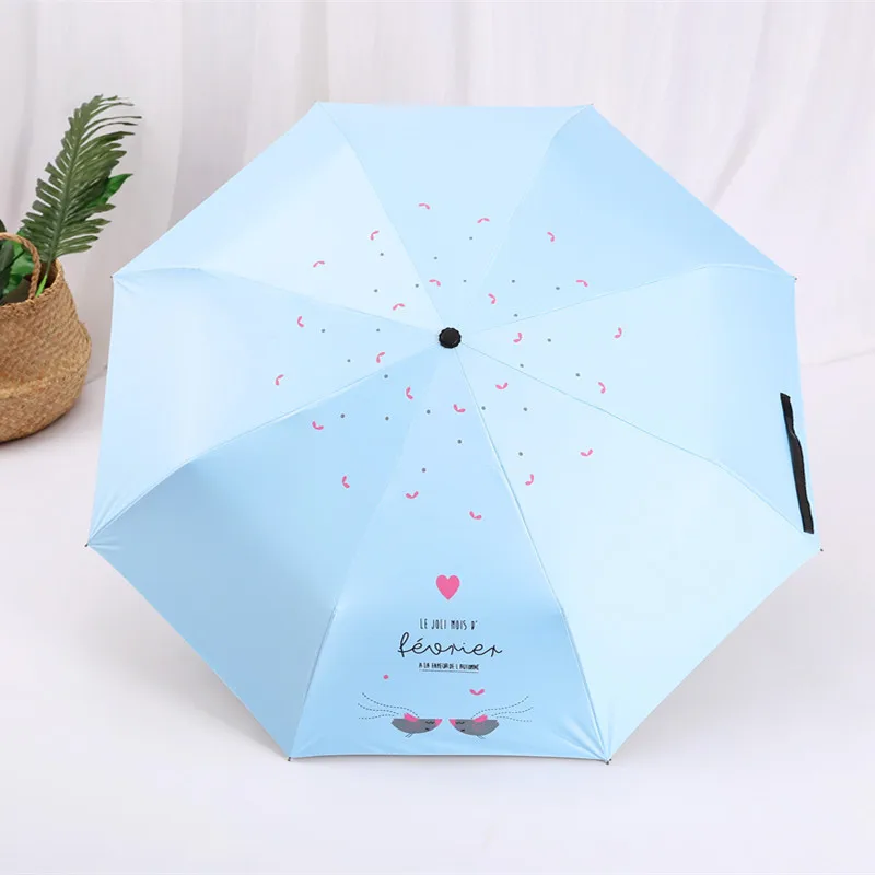 Folding umbrella Cute cartoon mouse UV protection Sun Three-folding Umbrella for women | Дом и сад