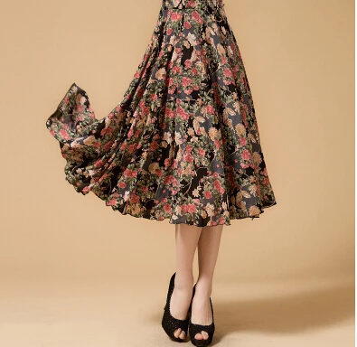 Новинка 2016 года летняя хлопковая Свободная юбка с эластичной талией для женщин