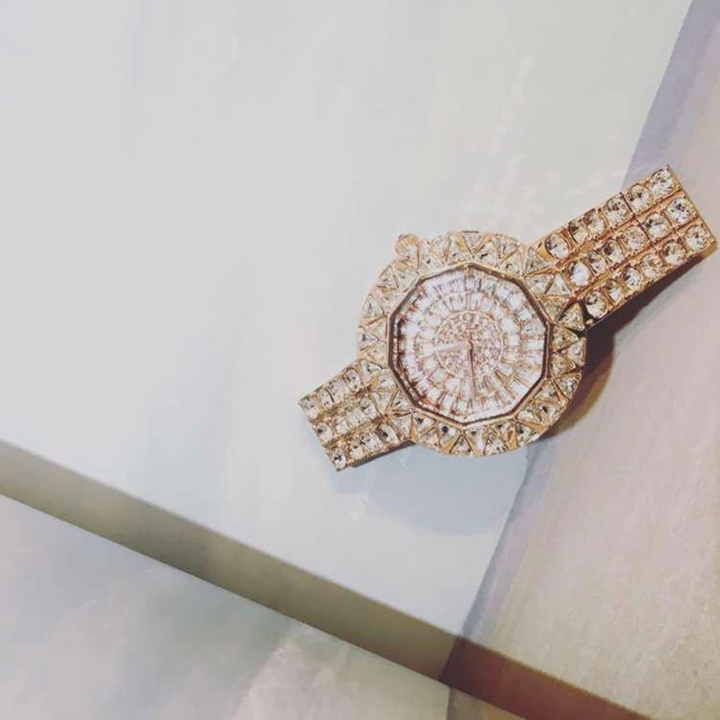 Новый стиль 2017! Высококачественные женские часы Роскошные наручные стразы