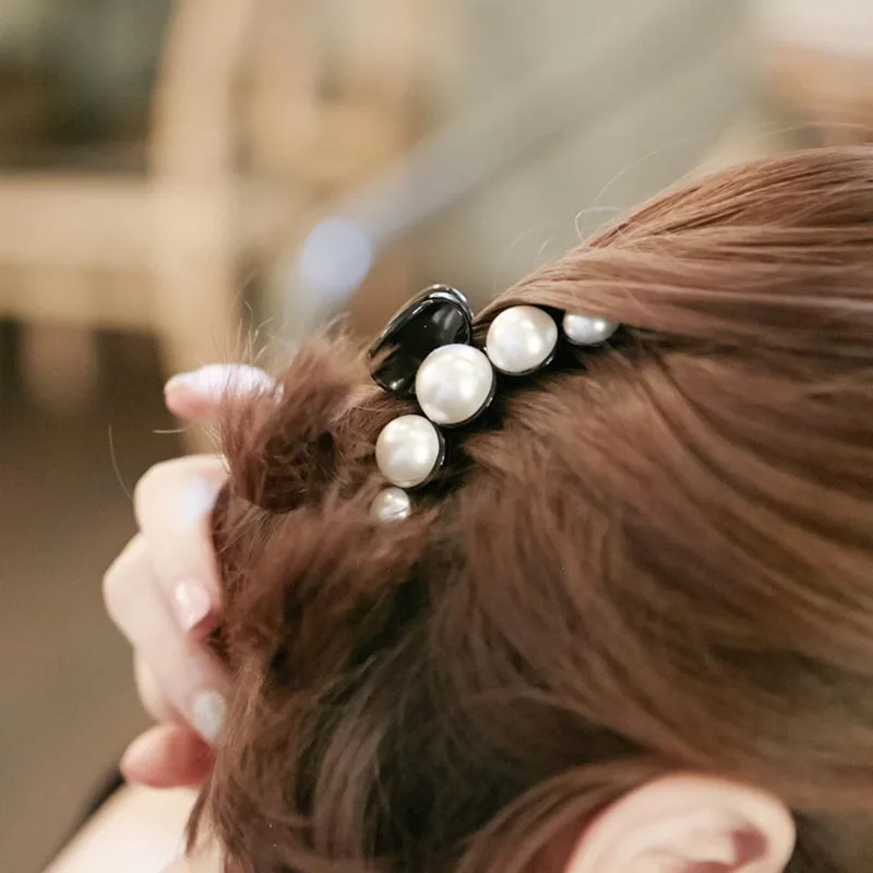 1 Pcs Faux Pearl Jaw Clips Women Hair Ponytail Claw Clip Hairpin Clamps M8694 | Украшения и аксессуары