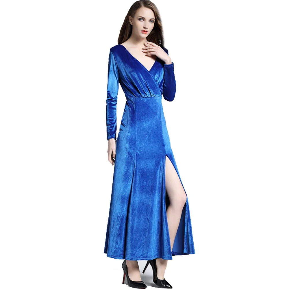 Платье женское длинное с треугольным вырезом длиной до щиколотки XXXL | Женская