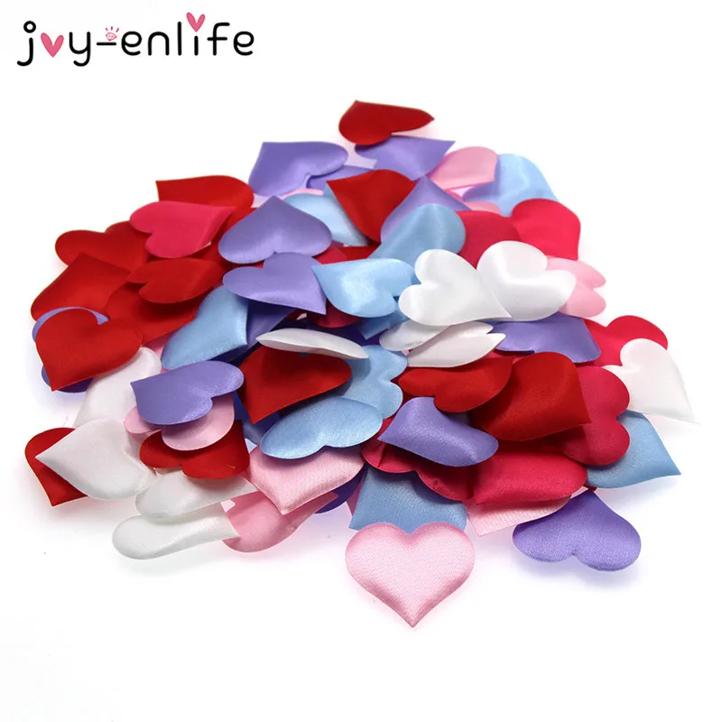 JOY ENLIFE 50 шт./пакет красочные 35 мм Сердце Ткань конфетти разброс таблицы декор